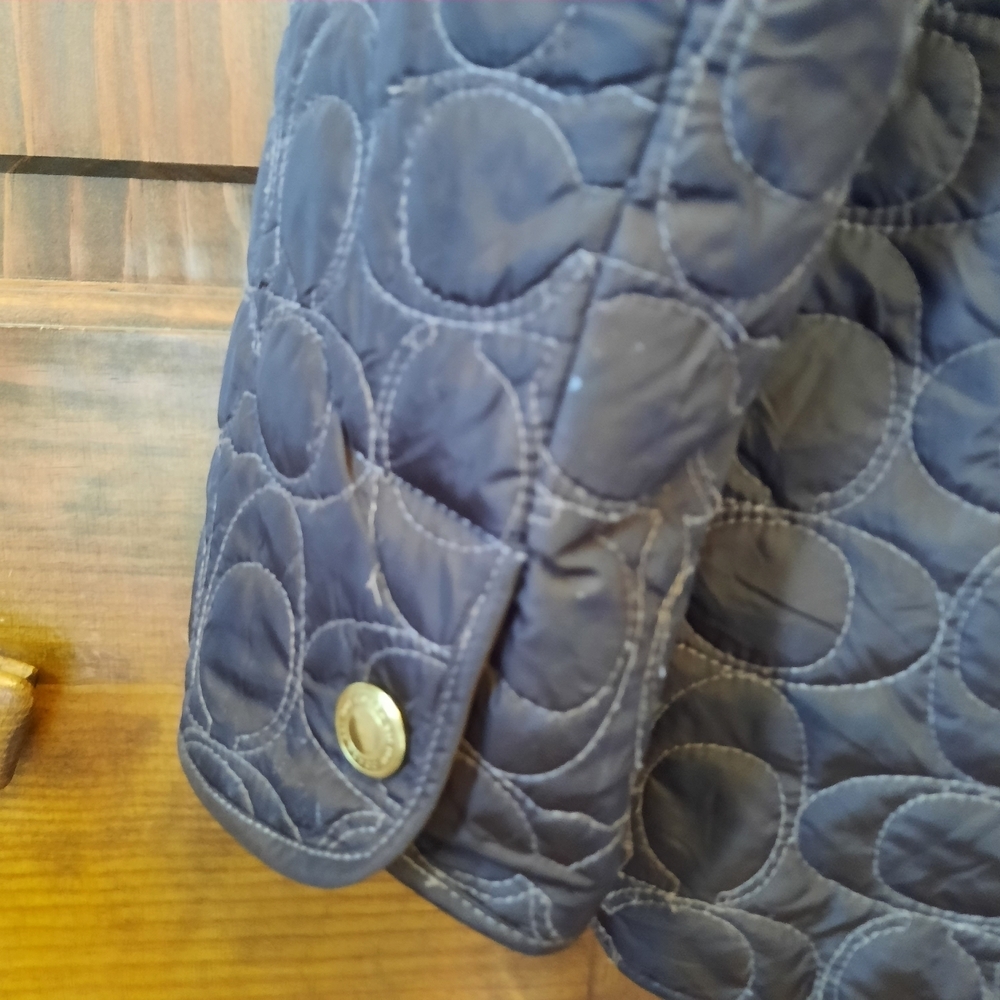 Coach Quilted Signature C Barn Jacket Chocolate Brown Embroidered Logo Size XL - Picture 14 of 16